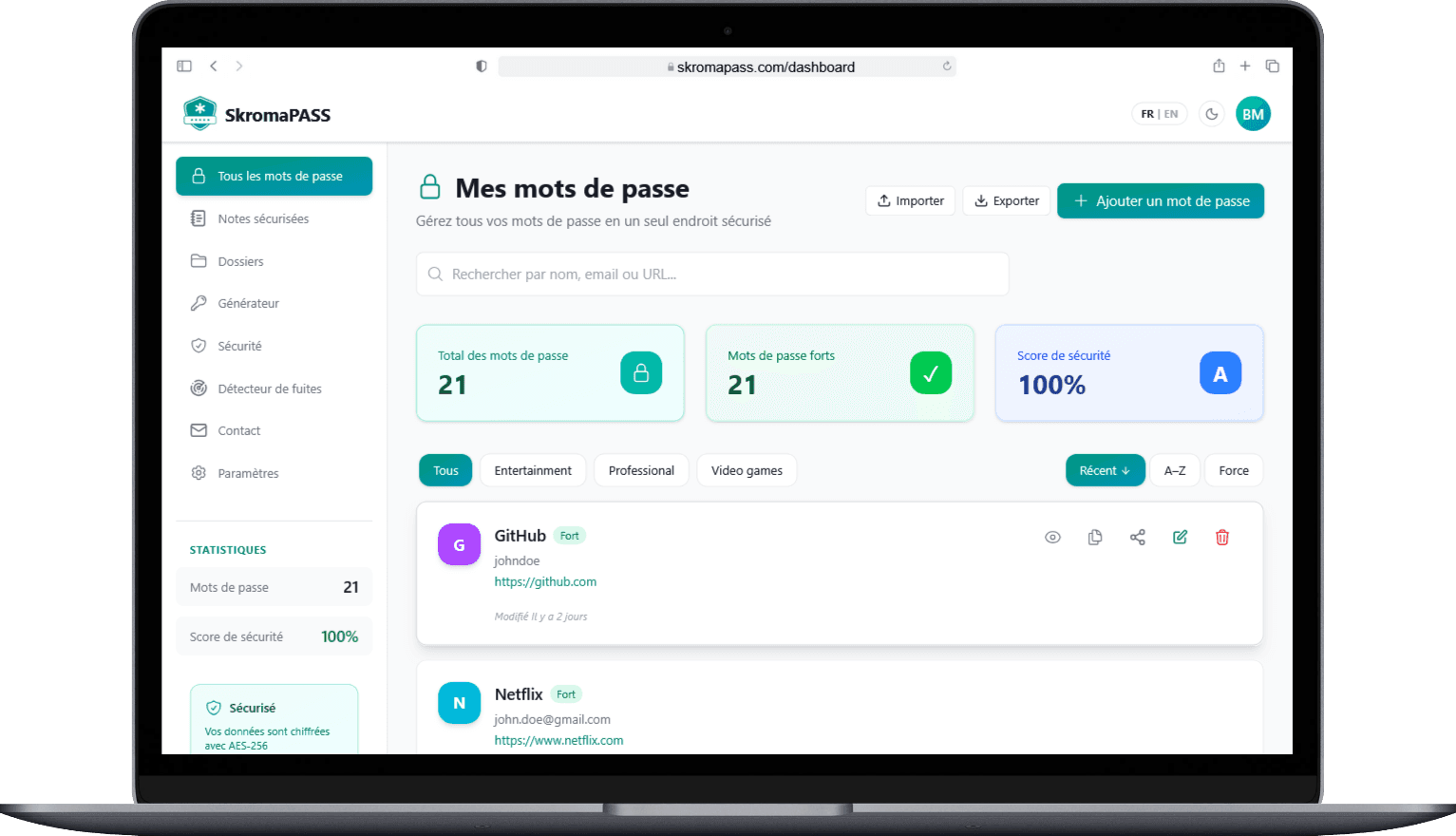 SkromaPASS dashboard preview